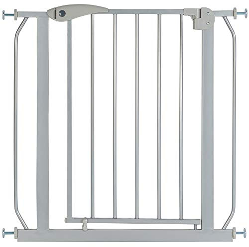 ib style Türschutzgitter Berrin 75-175 cm, Treppenschutzgitter für Babys,Ohne Bohren, Haustiergitter, Schutzgitter, Grau, 130-140 cm