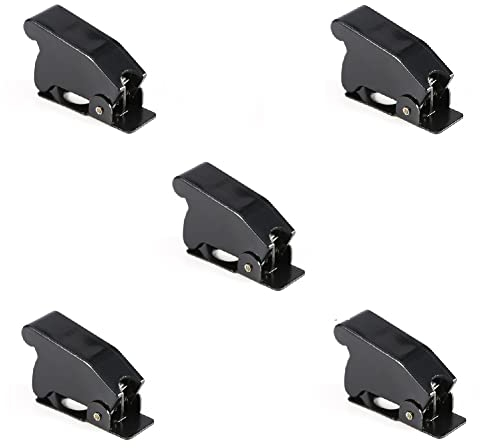 Fafeicy 5Pcs Sicherheitsschalter, Flip Cap Cover Guard, für Auto Kippschalter, Kunststoff Metallfeder Material, mit 12 mm Montageabmessungen und 46,7 * 18,5 * 27,8 MM Länge