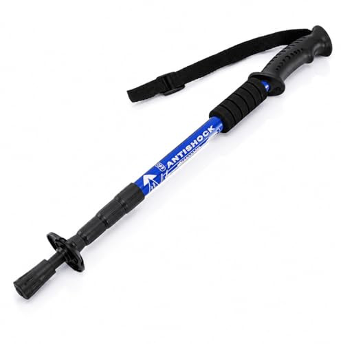 MidGard Teleskop Nordic Walking Stock, 50-110 cm höhenverstellbar, Antischock Dämpfung, Wanderstock Blau 1 STK.