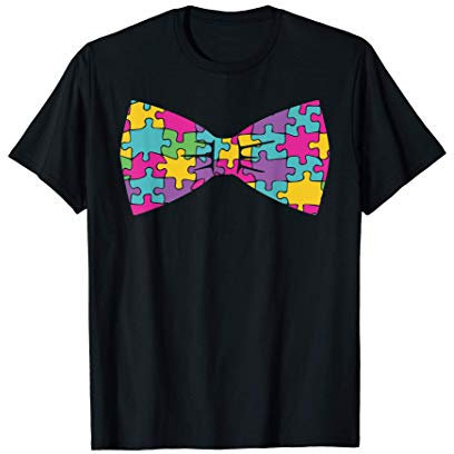 Puzzle Bow Tie Quiz Games Gift Jigsaw Puzzle Pieces Gaming T-Shirt