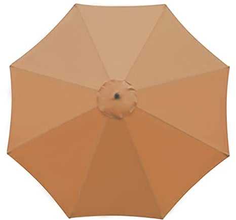 Ersatzdach für Terrassenschirm, 3 m, groß, 8 Rippen, Schirmabdeckung, Überdachung, Outdoor, Tisch, Markt, Regenschirm, Oberteil, Ersatz für Hof, Garten, Strand, Pool, Deck (nur Baldachin), khaki, 3M