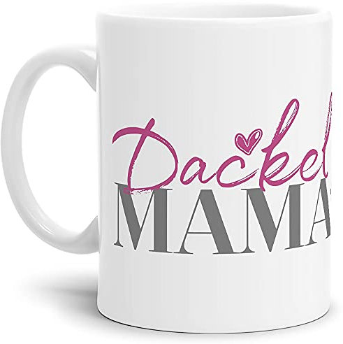 PfotenSchild Tasse für Hundebesitzer - Hunderassen Mama - Persönliche Geschenkidee - Hundetasse für Hundemamas Dackel- 300 ml