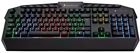 SureFire Kingpin Gaming Tastatur Französisch I Gaming Multimedia Keyboard mit LED-Hintergrundbeleuchtung I RGB-Tastatur mit USB-Kabel I 25 Anti-Ghosting-Tasten I französisches Layout AZERTY