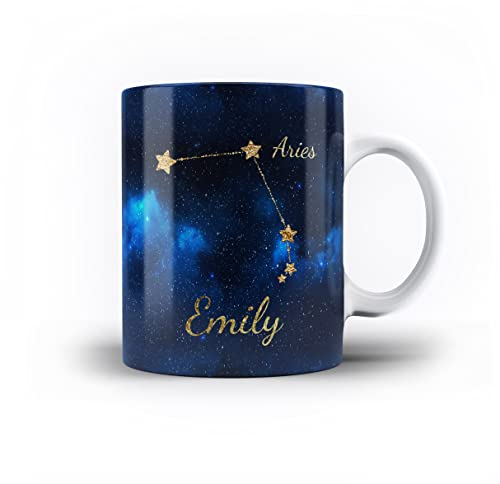 iCaseDesigner Personalised Zodiac Astrology Star Sign 11oz Ceramic Mug - 1. Aries