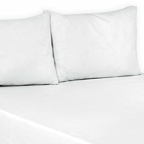 Flat Sheet Plain Dyed Polycotton Bedsheet Super Soft Easy-Care Bedlinen Non-iron Flat Sheets/Top Sheets in Single-Double-King-Super king (White, Super King)