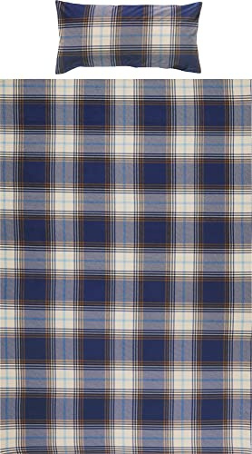 REDBEST Bettwäsche Biber blau Größe 1x 155x200 cm + 1x 40x80 cm