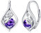 Februar Geburtsstein Ohrringe 925 Sterling Silber Ranke Leverback Ohrringe für Frauen Geburtsstein Creolen Schmuck für Frauen (Amethyst)