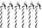 6 PCS 13cm Glitter Candy Cane Christmas Tree Decorations, Christmas Candy Cane Ornaments, Glitter Twisted Plastic Candy Cane Christmas Tree Hanging Ornaments, Black + White