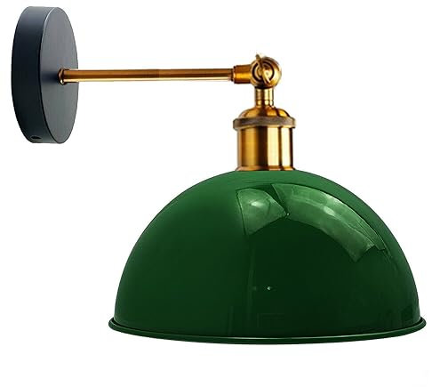 LEDSone Moderne Vintage Retro Industrielle Wandleuchte Wandlampe Lampenschirm E27 Perfekte Passform in Wohnzimmer Esszimmer Büro Küche Schlafzimmer [Energieklasse A] (Grün)