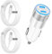 USB-C Fast Car Charger, 72W PD (36W+36W) Dual Port Fast Charge Metal Fast Car Charger, 2Pack Type-C to Type C Cable