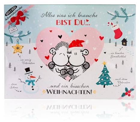 SHEEPWORLD Adventskalender 2023 Alles was ich brauche bist du - Kalender zu Weihnachten mit 24 Überraschungen - Geschenkidee für Paare