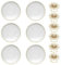Trimming Shop 13-inch Gold Beads Design Glass Charger Plates with Pearl Diamante Napkin Rings Combo Pack – Perfect for Wedding, Dinner Party, Event, Table Setting, and Table Decorations.