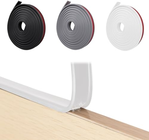 U-Form Selbstklebend Möbelkantenband, 5m×12mm Flexible TPE Faltbarer Kantenschutz für Schrankkanten, Möbelkantenleiste für Tisch Schränke Stühle Regale Restaurierung (Weiß-5m×12mm)