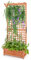 GiantexUK Garden Planter with Trellis, Wooden Raised Bed Climbing Support with Drain Holes, Outdoor Elevated Flower Pots Planting Box for Vegetables Herbs (with Hanging Roof, Orange, 75x33x183cm)