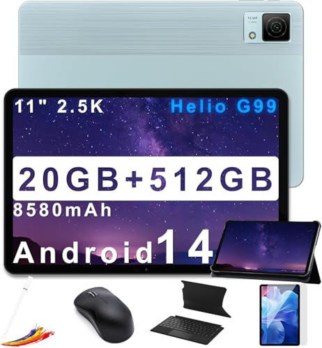 DOOGEE T40 Tablet 11 Zoll Mit Tastatur,Helio G99 Octa-Core,2.5K Display, 20GB RAM+512GB ROM/2TB,Android 14 Dual 4G SIM, 16MP+8MP, 8580mAh, GPS, Face ID, Mit Stift