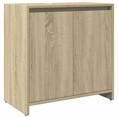 vidaXL Armoire lavabo de Salle de Bain chêne Sonoma 60x33x60 cm, Meuble sous lavabo, Meuble de Salle de Bain