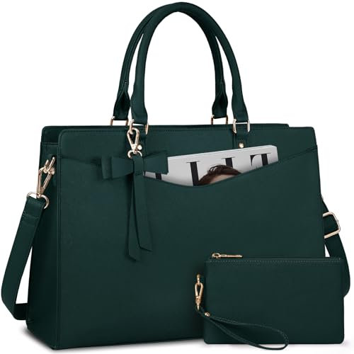 RAINSMORE Laptoptasche Damen 15,6 Zoll Shopper Tasche Groß Handtasche mit Geldbörse Arbeitstasche Aktentasche PU Leder Lehrertasche Business Tasche