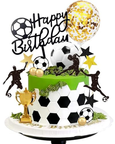 GWAWG 28PCS Football Cake Decorations,Football Cake Topper,Birthday Cake Cupcake Topper,Football Party Decorations for Kids Boys Men Sports Theme Birthday Football Party Supplies