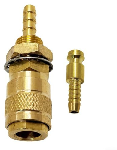 Zilimontt TIG Raccord rapide pour gaz de soudage et eau, raccord de tuyau, 1 jeu, pour machines à souder TIG, tube de diamètre intérieur de 8 mm (jaune)
