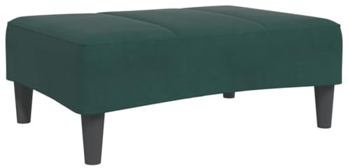 vidaXL dark green velvet footstool ottoman - versatile lounge stool for living room/bedroom - compact design 77x55x31 cm, plywood frame