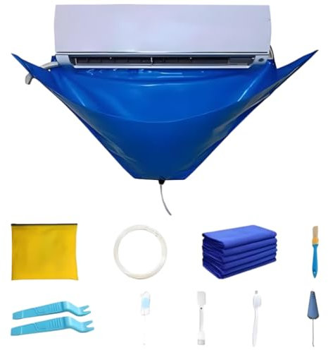 Kit de Nettoyage Climatiseur, Couverture Nettoyage Climatiseur, Sac de Nettoyage Climatisation Maison avec Tuyau d'eau pour Climatiseur Mural 37-46 inch, Anti-dÉchirure & Anti-Fuite