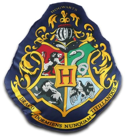 Aymax Harry Potter Hogwarts Wappenkissen 32x28 cm – Weiches Dekokissen mit detailreichem Schulwappen – Zauberhafte Deko für Sofa, Bett oder Kinderzimmer