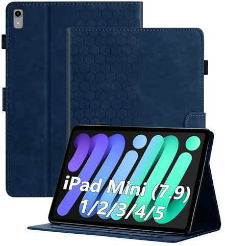 Cicili Coque pour iPad Mini 5 4 3 2 1, Étui pour iPad Mini 7,9 Pouces, avec Fine Folio Protecteur Tablette Housse de Protection en Cuir PU avec Support, Bleu