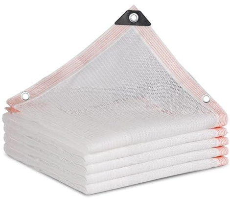 Voile d'ombrage rectangulaire pour jardin, terrasse, piscine, terrasse, 5 x 7 m, respirant, réglable, protection UV, blanc