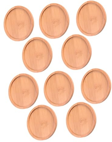 TOYZFRIENDY 10 Pièces Plateau Pot Plante Rond Bambou Réutilisable sous-soucoupes Drainantes pour Pots de Fleurs Intérieur et Extérieur Compact et pour et Petits Plantes
