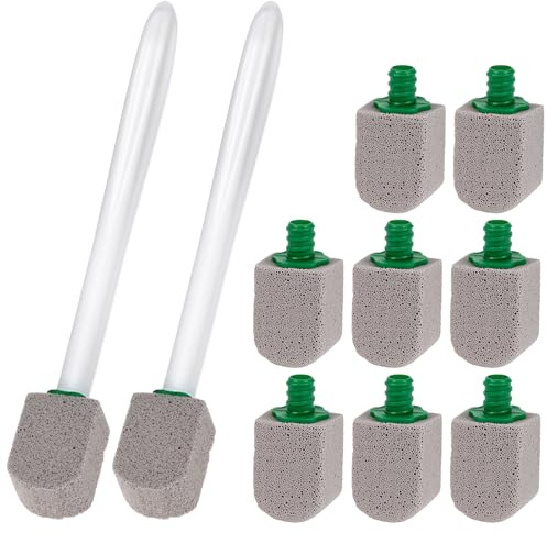 QWORK® 10 Stück Bimsstein Toilette mit 2 Griff – Grauer Cleaning Block WC – Effektive Kalk- und Urinstein-Entfernung