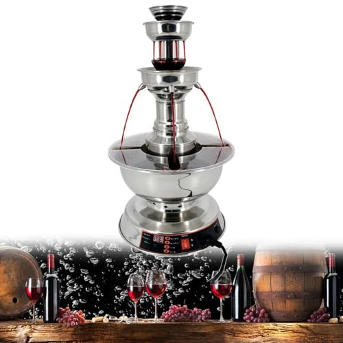 DPLWJPP 3-Tier Wine Fountain Machine Champagne Beverage Warmer Dispenser Stainless Steel Electric Commercial Beverage Dispenser for Wedding Sober Up The Wine