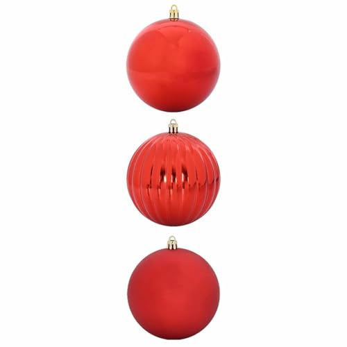 vidaXL Christmas Bauble Set 3 pcs Red, Living Room Decor, Traditional Christmas Baubles, Modern Ornaments, Holiday Tree, Elegant Seasonal Decorations