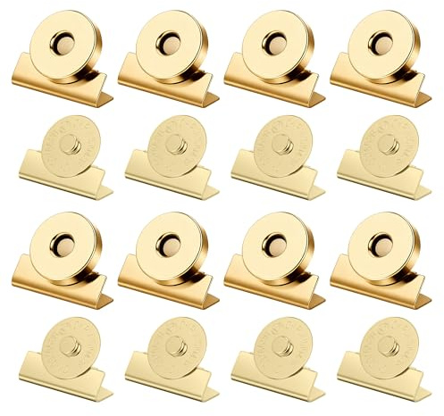 Magnetknöpfe ohne Nähen, Magnetverschluss Tasche (Golden) | starker magnetischer Taschenverschluss 14x3,5mm, magnetknöpfe für Taschen & Geldbörsen, DIY Handarbeit Zubehör