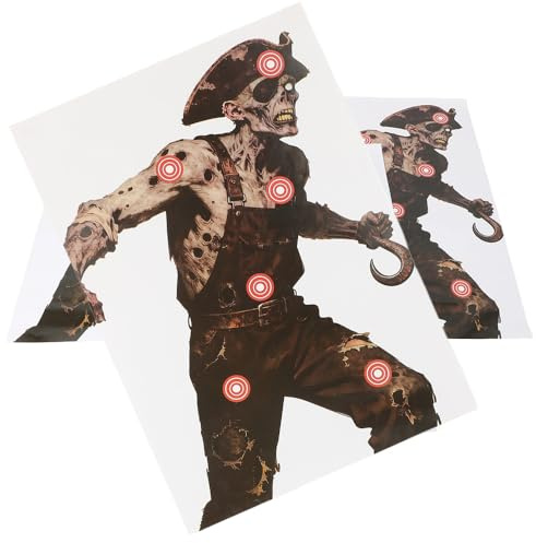 FQH 10 Stück Papier-Skelett-Zombie-Zielscheiben – 15.7 x 17.7 Zoll große Zombie-Zielscheiben für den Schießstand, ideal für das Training mit Pfeil und Bogen sowie Luftgewehr im Innen