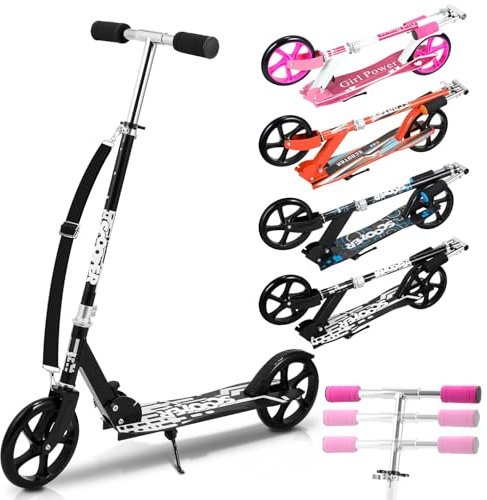 Monucep Klappbarer Kinder-Roller – mit Höhenverstellbarem Lenker (90–105 cm) und Rutschfesten Reifen; Stadtroller für Kinder ab 7 Jahren, Tragkraft 100 kg