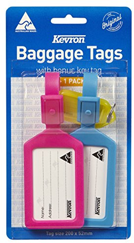 Kevron 2 Pack Assorted Baggage Tags and Bonus 1 Key Tag