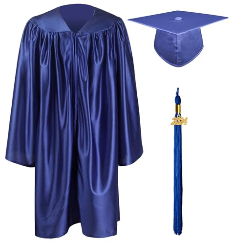 GraduationMall Nursery Academic Graduation Gown with Mortarboard Hat Royal, Royal, 27(107-114cm)