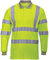 MyShoeStore Hi Viz Vis High Visibility Polo Shirt Reflective Tape Safety Security Work Button T-Shirt Breathable Top Lightweight Double Tape Workwear Plus Big Size X-Large - Yellow / Long Sleeve