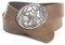 Enzianblau Echtleder Gürtel; Trachtengürtel; Hirsch; braun; Gürtel passend zur Lederhose (110)