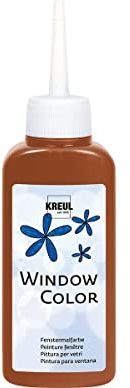 KREUL 42730 - Window Color hellbraun 80 ml, Fenstermalfarbe auf Wasserbasis, mit strukturierter Oberfläche, für Glas, Spiegel, Fliesen und andere glatte Flächen