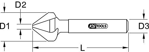 KS Tools 336.0048 HSS Kegel- und Entgratsenker 75°, 25mm