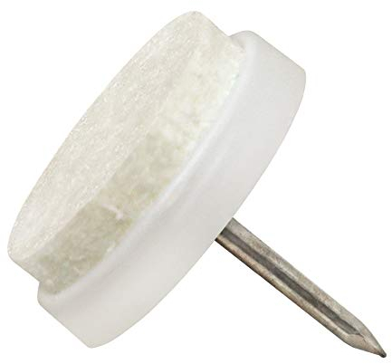 Adsamm® / 32 x Filzgleiter mit Nagel / Weiß / Ø 20 mm / rund / Möbelgleiter mit Stift in Premium-Qualität