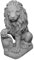 gartendekoparadies.de Löwe mit Schild rechts, Steinfigur, H. 54 cm, 40 kg, Grau, frostsicher aus Steinguss für Außenbereich