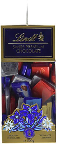 Lindt Swiss Geschenkbox Napolitains, ca. 70 x Mini Schokoladentäfelchen pro Box, 2er Pack (2 x 500 g)