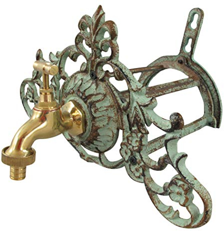 aubaho Schlauchhalter Wasserschlauchhalter Gartenschlauch Brunnen Eisen Wasserhahn c