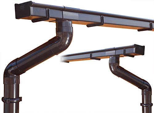 Komplettes Dachrinnen Set bis 4.50 m | Braun | BG70 | Satteldach (2 Dachseiten) (Kastenrinnen, Kastendachrinnen)