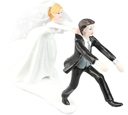 P Prettyia Divertente statuetta per torte, decorazione per torte, accessorio per matrimonio, in resina, F