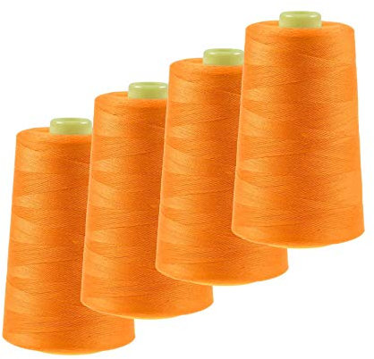4 x 4572m Overlock-Garn Overlock-Nähgarn Oeko-Tex Polyestergarn Farbe 501 bis 540, Farbe:A522 hellorange