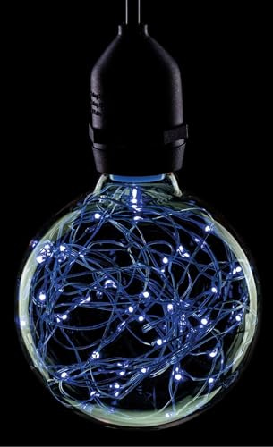 Pro-Lite G95/LED/STAR/BLUE Decorative LED Twinkle Effect Star Globe Lamp ES E27 Screw Cap Blue