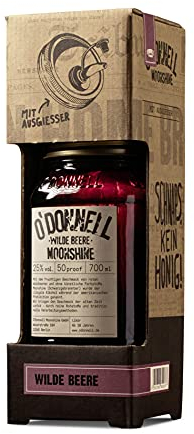 O’Donnell Moonshine Beerenlikör Wilde Beere 700ml + Ausgießer – Fruchtiger Likör mit Himbeere, Brombeere & Traube – 25% Premium Spirituose ohne künstliche Aromen – Made in Berlin
